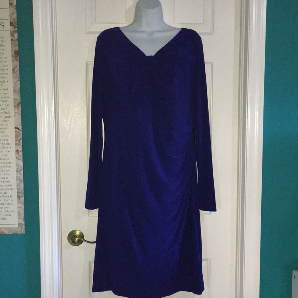 Navy blue Lauren Ralph Lauren ruched dress
